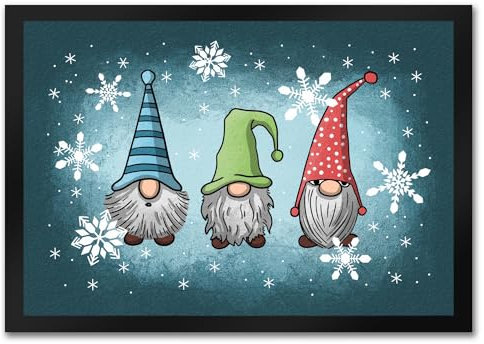 speecheese Weihnachts-Wichtel Fußmatte in 35x50 cm Fußabtreter für Weihnachtszeit Advent lustige Weihnachtsdekoration Deko für Hauseingang Winter Vorfreude auf Weihnachten