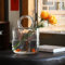 LUZLED Glass Bag vase, Clear Hand Blown Glass Vases with Bubble, Handbag Shape Flower vase, Unique Glass Tote Bag vase Fish Bowl Vase Wide Mouth Bubble Vase for Home