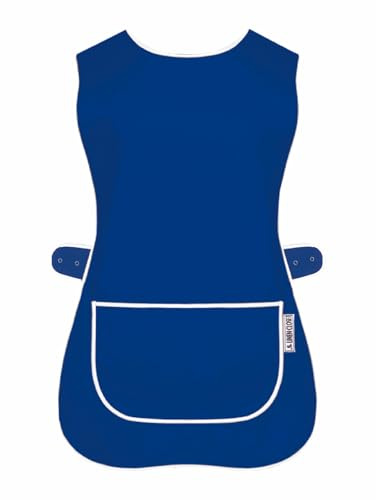 LINEN CLOSET Womens Tabards with Pockets for Men Ladies Cleaning Catering Chef Kitchen Aprons Unisex Hygea Tabard Apron Work Tabards
