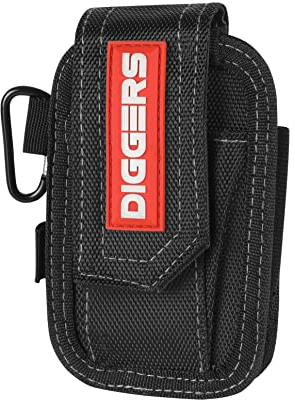 Diggers Tools - Smartphone Tasche [ Profi Quik Klik System ] - Flexibel Kombinierbare Werkzeugtasche Gürtel - Hochwertige Gürteltasche Werkzeug für Elektriker, Dachdecker & Zimmerer