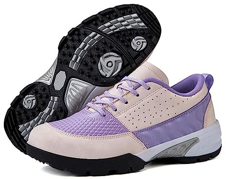 Zapatos de Golf Sin Tacos para Hombre,Cómodo Anti-Deslizante Zapatos de Golf Impermeables,Ligero Respirable Zapatos de Golf para Mujer,para Caminar Zapatillas Capacitación (Color : Pink, Size : 39 E