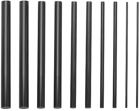 ECSiNG 10 stücke Kohlefaser Rod Angelrute Reparatur Kohlefaser Fliegenfischen Kit Solide Kohlefaser Rute Für Baitcasting Ruten Spinnning Ruten Reparatur 2mm 4mm 6mm 8mm 10mm