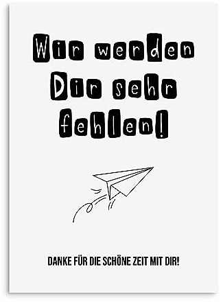 Postkarte Kollegen Abschied Kollegen Geschenk Postkarte Sprüche Ruhestand Karte (Wir werden Dir sehr fehlen)