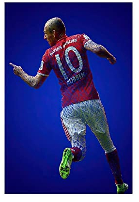 SORECI Arjen Robben Fußballspieler, Leinwand-Poster, Wandkunst, Dekor, Bild, Gemälde für Wohnzimmer, Schlafzimmer, Dekoration, ungerahmt, 20 x 30 cm