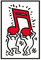ZAPORA Keith Haring Musikposter auf Leinwand, Poster, Wandkunst, Dekordruck, Bild Gemälde für Wohnzimmer, Schlafzimmer, Dekoration, ungerahmt, 60 x 90 cm
