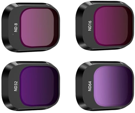 ND-Filter-Set, kompatibel mit DJI Mini 4 Pro Drone ND-Filter ND8, ND16, ND32, ND64 Neutraldichtefilter für Mini 4 Pro Drohnenobjektiv-Zubehör, 4 Stück