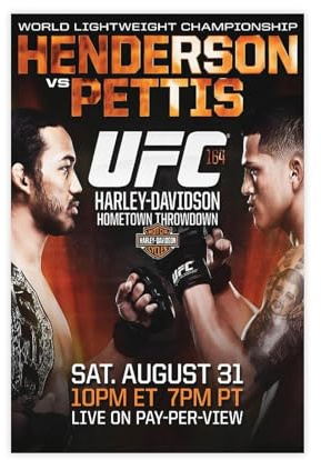 DEZARO Boxing-UFC 164 Benson Henderson vs. Anthony Pettis Fight Poster, Leinwand-Poster, Wandkunst, Dekordruck, Bild Gemälde für Wohnzimmer, Schlafzimmer, Dekoration, ungerahmt, 30 x 45 cm