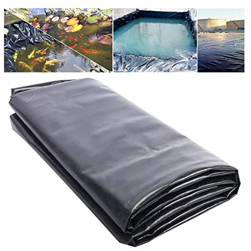 HDPE Teichfolie 2,0mm Stärke Fisch und Pflanzenfreundlich, Flexibel Gartenteiche Dichtungsfolie Teichmembran Folie für Fischteiche, Brunnen, Wassergarten und Wasserfall -Schwarz||3x6m/9.8x19.7ft