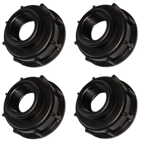 Naturìì 4 Pezzi Raccordo Cisterna Adattatore Connettore per Serbatoio Acqua IBC S 60x6 Uscita 1 F Tappo Serbatoio IBC in Plastica per 1000 L