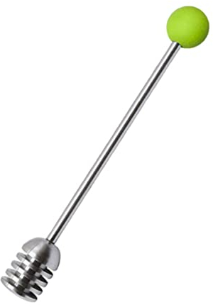 PRETYZOOM Metal Jar Dipper Serving Spoons Honey Stir Sticks Jam Spoon Syrup Stir Sticks Cocktail Stirrers Metal Honey Dipper Green Honey Stick Durable Honey Stirrer Dessert Sugar re-usable
