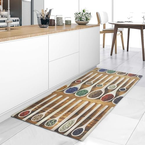 HomeLife il Tappeto Cucina Antiscivolo Lavabile in PVC, 100% Made in Italy: Scegli il Tappeto Passatoia Cucina Lavabile in Vinile e Proteggi i tuoi Pavimenti da Olio e Macchie Mestoli - 52X240