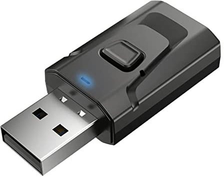 Blue Tooth USB Adapter BT 5.0 Wireless Adapter, Transmitter Receiver Button Control Blue Tooth USB for TV, computer, car, projector and speakers.