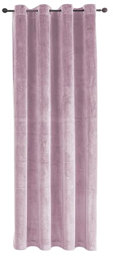 TiborTex Vorhang Ösen Verdunkelung Altrosa 140x145 cm Samt weich Blickdicht Gardine abdunkelnd Thermogardine Wohnzimmer Schlafzimmer