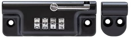 ABUS Sicherheitsriegel mit Zahlenkombination 322/112 schwarz CL/DFNLI - Türriegel für Tore, Stalltüren, Tierkäfige, Schränke, Schuppen und Holzkisten - 4-stelliger, frei wählbarer Zahlencode