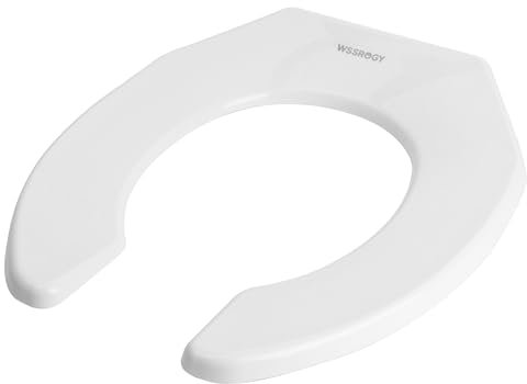 Commercial Round White Toilet Seat Front Open, Heavy-Duty up to 550lbs,Grip-Tight Bumpers, Quiet-Close Seat, Quick-Attach Hardware for Easy Clean
