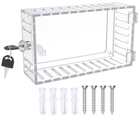 Thermostat Lock - Large Thermostat Cover, Guard Fits Thermostats | Large Thermostat Lock Box with Key, Thermostat Cover Lock for Thermostat on Wall Lockable Thermostat Lock Box Cover AC