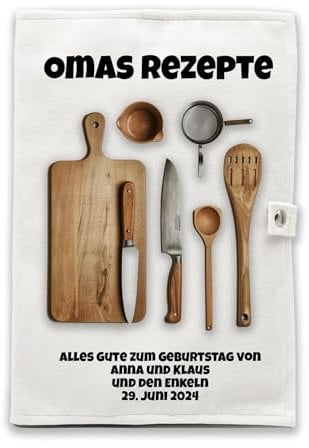 Pictogogo Personalisierbares Rezeptbuch/Kochjournal - Wählen Sie Farbe, Schriftart & Text - Einzigartiges, Langlebiges, Veganes & Waschbares A5 Journal Inkl. 160 Seiten