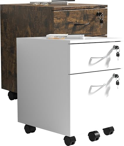 VCM Rollcontainer | Beistellcontainer mit Zwei Schubladen | Maße ca. H. 55 x B. 40 x T. 44 cm | Bürocontainer abschließbar - Baula M