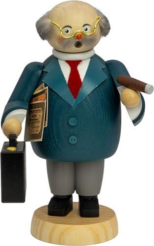 Rudolphs Schatzkiste Räuchermann Banker mit Aktenkoffer BxHxT 11x18x10cm NEU Räuchermännchen,Räuchermann,Räucherfigur,Raucher,Rauchmann,Räuchermännel,Smoker,Incense,Smokers