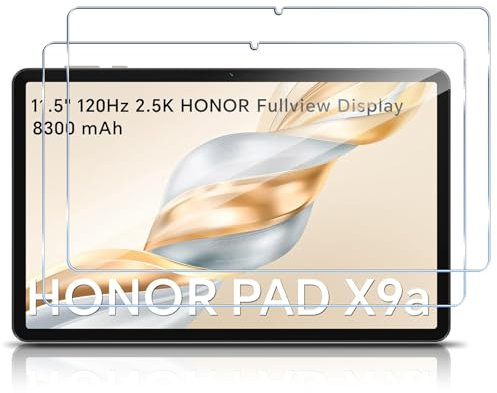 Haofun Protector Pantalla Compatible con Honor Pad X9A/X9, 2 Piezas Protectores de Pantalla, 9H Dureza Anti-Arañazos Cristal Templado, Ultra HD