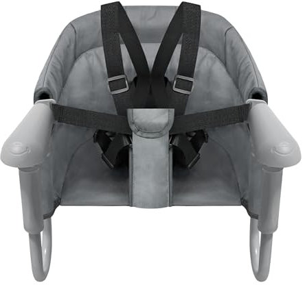 VANCHEMO Tischsitz Faltbar Babysitz Hochstuhl Booster Sitz mit Anti-Rutsch-Klemmen, Kindersitz Kinder Reisehochstuhl für zu Hause und Unterwegs, Belastbar bis 15 kg, Grau