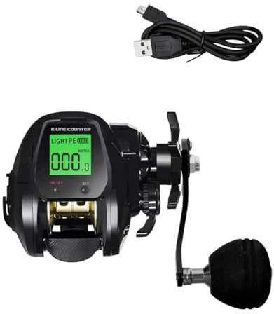 LOVIVER Elektrische Angelrolle mit Unterstützung, wasserdichtes Zubehör für die Tiefsee, 10 kg, Aluminiumlöffel, intelligentes Alarmsystem,