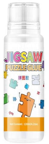 Sxmrmnx Jigsaw Puzzle Glue, 120ML Jigsaw Glue with Sponge Head, Non- and Quick Dry Puzzle Sealer Large Capacity