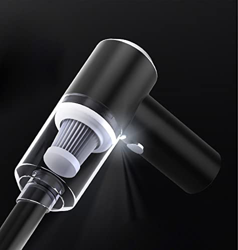 Yctze Aspirateur de Voiture Haute Puissance, Portable, Sec et Humide, Double Usage, sans Fil, Aspiration Puissante 6 000 PA, 120 W, pour Voiture et Maison, Design Compact, Utilisation (BLACK)