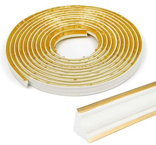 PVC Quadrant Trim, Polystyrene Coving for Ceilings, 36×26mm Flexible Laminate Beading Self Adhesive, Moulding Trim for Skirting Board, Wall Inside Corner, Countertop(2M)