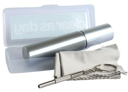 Clear As Day Glasses Cleaning Kit – Microfiber Cloth, Spray & Mini Screwdriver – Eyeglasses Lens Cleaner Set for Sunglasses, Travel, Backpacking, Lenses & Screens (Sage)