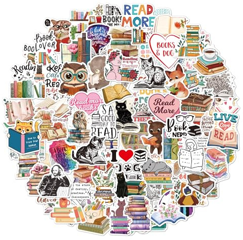 Tixlux 100 PCS Book Stickers for Kindle, Bookish Sticker, Funny Waterproof Vinyl Readers Decals for Book Lover Girls Adults Water Bottle Laptop Goodie Bag -Funny A