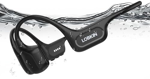 LOBKIN Knochenschall Kopfhörer Bluetooth,Open Ear Kopfhörer Kabellos 6.0 Bone Conduction Headphones,wasserdichte Schweißfeste Sportkopfhörer Kopfhörer für Fitness Radfahren Fahren Laufen