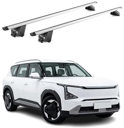 OMAC Dachträger für BYD Seal U SUV 2024-2026 Aluminium Silber | TÜV geprüft, bis 100 kg Traglast, T-Nut-Befestigung, für integrierte Dachreling geeignet, Querträger, Grundträger