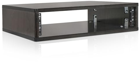 Sound Town DIY 2U Studio Rack with Solid Baltic Birch Plywood, Black Espresso, for Recording Room, Home Studio (SDRK-Y2D)