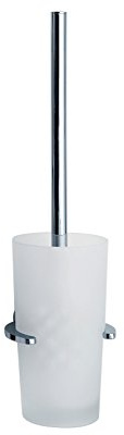 Smedbo WC-Bürsten-Wandhalterung, poliertes Chrom, LK333, Dachboden-Glasbehälter, silber, 10,8 x 11 x 41 cm