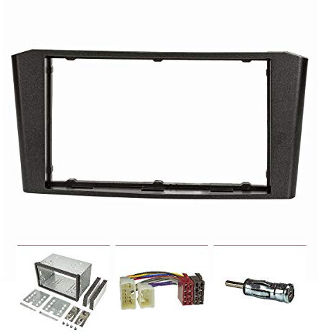 tomzz Audio 2455-069 Doppel DIN Radioblende Set kompatibel mit Toyota Avensis T25 Bj.2003-2008 mit Einbaukit Radioadater ISO Antennenadapter ISO DIN