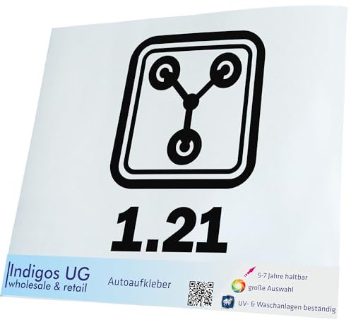 INDIGOS UG Auto Aufkleber Auto - 160x120 mm - Flux Jan 21 - schwarz - Selbstklebender Sticker für Auto, Fenster, Bus oder LKW
