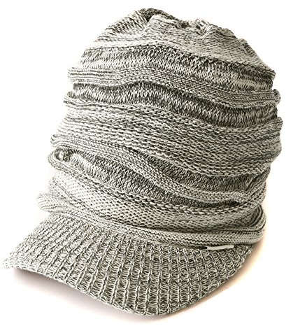 CHARM Strick Mütze Sommer Visor Beanie - Cap Herren Wintermütze Mit Schild Mix Beige