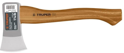 TRUPER HC-1-1/4 - Hacha de campamento de 1 1/4 libras, mango de nogal americano de 14 pulgadas, 0.5 kg