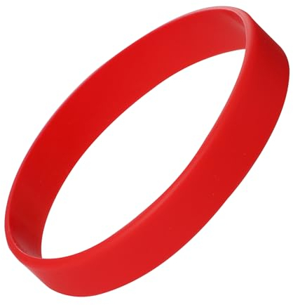 Plain Red Coloured Silicone Sports Arm Exercise Wristband Bracelets Rubber Wrist Bands Party Accessories For Men Women Boys Girls (Pack of 1)