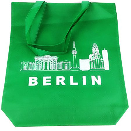 Starlet24 Berlin Jutebeutel Hipster Tasche Shopper Stofftasche Einkaufstasche Freizeittasche Beutel Souvenir Andenken Einkaufsbeutel #100927 Grün