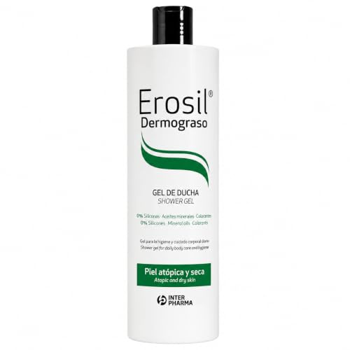 INTERPHARMA SA EROSIL Dermograso Gel Cremoso Hidratante 500 ml | con Aloe Vera, Avena, Almendra, Jojoba y Aguacate para Higiene Diaria de Pieles Muy Secas y Delicadas