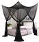 Mengersi Betthimmel, Moskitonetz-Bettvorhänge für Queen-Size-Bett, Gothic, Schwarz, Polyester, 224 x 203 x 248 cm, Innen- und Außenbereich, Insektenschutz, Raumdekoration