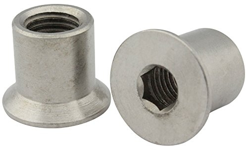 Hülsenmuttern mit Senkkopf und Innensechskant (ISK) - Antrieb - M6x16 - (10 Stück) - aus rostfreiem Edelstahl A1 (VA) - NIRO - SC9062 | SC-Normteile®