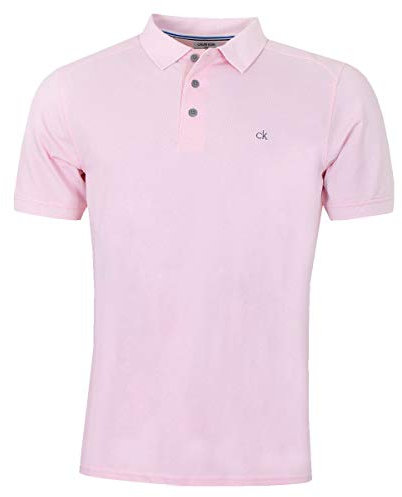 Calvin Klein Hommes Campus 3 Bouton léger côtelée col Polo - BabyRose - M