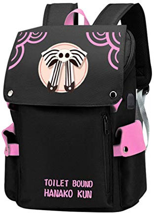 WANHONGYUE Toilet-Bound Hanako-kun Anime Cosplay Schultasche Schulrucksack 15,6 Zoll Laptop Rucksack mit USB-Ladeanschluss / 3