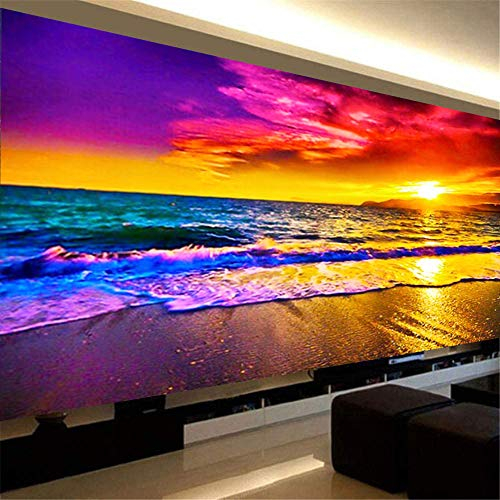 Nicole Knupfer 5D DIY Diamond Malerei Sonnenuntergang Leuchten Diamant Painting Set Full Gross Wohnzimmer Schlafzimmer (100x40cm)
