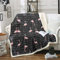 Tbrand Flamingo Decke 150x200cm Mädchen Tropisch Flamingo Muster Kuscheldecke Rosa Vogel Wohndecke für Kinder Schwarz Weiß Buchstabe Flanell Fleecedecke