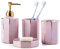 YUNM Bad-Accessoires-Set Edles Stilvolles Keramik, Mit Marmor Seifenspender, Seifenschale Und Zahnputzbecher, Badezimmer Zubehör Set Rosa