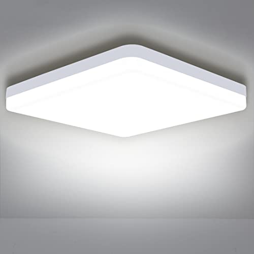 ASHUAQI LED Deckenleuchte, 36W 4000K LED Deckenlampe Neutralweiß 4250 Lumen Lampe für Küche, Schlafzimmer, Flur, Keller, Esszimmer, Balkon, Eingang, Quadratisch